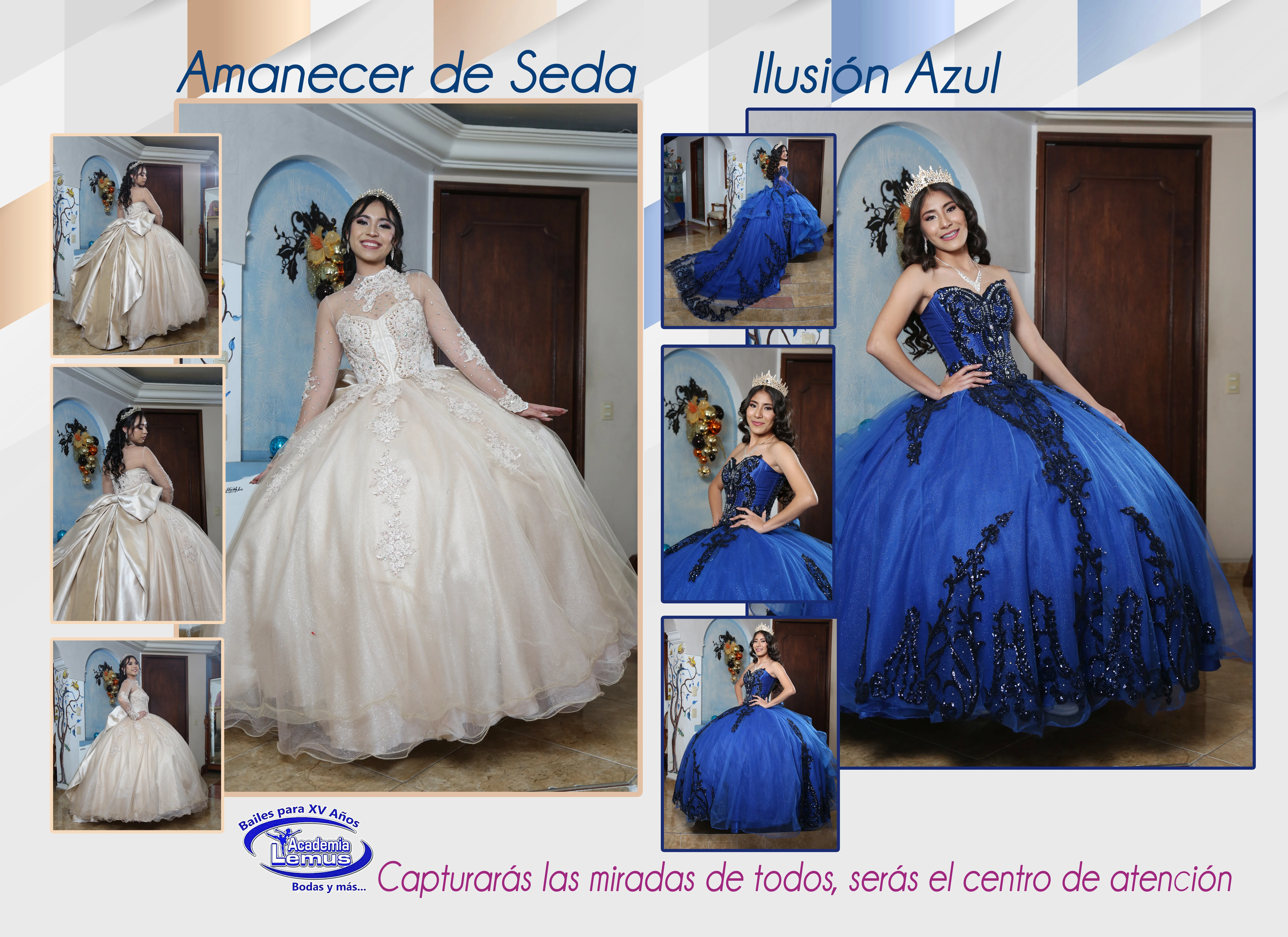 Vestido Seda Azul